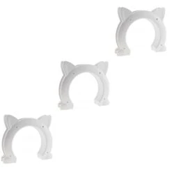 POPETPOP 3pcs Pet Cat Door Pet Interior Door Cat Door For Door Internal Cat Door Abs White Cat Portal Cat Pass Door Cat Pass Portal Indoor Glass Door Plastic Cat Door Cat Interior Door