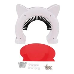 Cyrank Interior Cat Door, Pet Doors For Cats Cat Door Hides Litter Tray With Stainless Steel Grooming Brush For Cats - 22.5x26.5x5.5cm(White) 13 Cyrank Interior Cat Door, Pet Doors For Cats Cat Door Hides Litter Tray With Stainless Steel Grooming Brush For Cats - 22.5x26.5x5.5cm(White) -Greenies Pet Store 31Bt9N1Ps0L