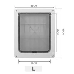 Cat Door, Pet Flap Door Guard Food Screw Fixing Glossy Automatic Closing Controllable Access For Dog Holes For Cat Holes (L) -Greenies Pet Store 31GzmjDcuoL