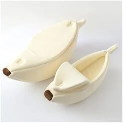 UNOVAP Pet Kennel Winter Warm Soft Banana Cat Bed House Comfortable Mat Portable Cat Litter Basket Supplies Bedding (Color : Yellow, Size : Medium) -Greenies Pet Store 31LGoc1W6hL. AC 1