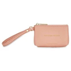 KATIE LOXTON Paw-FECT Zip Top Pebbled Vegan Leather Pet Treat Bag Pouch Pink