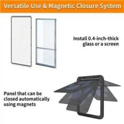 Dog Door For Sliding Door, Screen Porch Doggie Door Cat Door Automatic Closing,Magnetic Self-Closing Screen Door With Locking Function, Sturdy Screen Door For Small Dogs Cats -Greenies Pet Store 31ZZjsCx5xL