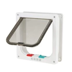 Cyrank Cat Door, 4 Way Locking Durable Cat Flap Door Interior Cat Door For Cat Litter Box Or Automatic Feeder -Greenies Pet Store 31wO0BVzTlL