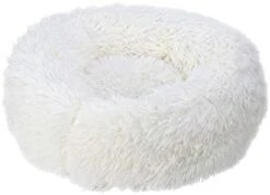 YangYan Super Soft Pet Bed Kennel Dog Round Cat Winter Warm Sleeping Bag Long Plush Puppy Cushion Mat Portable Cat Supplies 46/50/60cm (Color : White Brown, Size : 35cm) -Greenies Pet Store 31yTrdRYr3L. AC