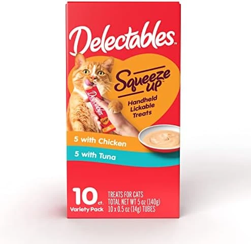 Hartz Delectables Squeeze Up Interactive Lickable Wet Cat Treats For Adult & Senior Cats, Tuna & Shrimp, 24 Count, 12 Ounces 10 Hartz Delectables Squeeze Up Interactive Lickable Wet Cat Treats For Adult & Senior Cats, Tuna & Shrimp, 24 Count, 12 Ounces - Image 8