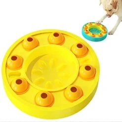 GENERIC Dog Cat Puzzle Toys, Cat Kitten Brain Toys Mentally Stimulation Toys Puzzle Feeder, Interactive Dog Cat Toys, Treat Dispenser Chew Toy Games, Dispensing Bowl Gifts For Puppy (Green And Yellow) -Greenies Pet Store 41 KvOQNZML. AC