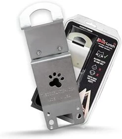TheDoorLatch Steel Cat Door Strap And Latch, Sturdy Door Holder For Keeping Dogs And Kids Out Of Rooms, Litter Boxes, And Food, Steel Silver Color Cat Door Latch -Greenies Pet Store 41 iXxz90PL. AC