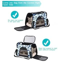 Pet Carrier Blue Seafood Pattern Soft-Sided Pet Travel Carriers For Corgi,Cats,Dogs Puppy Comfort Portable Foldable Pet Bag Airline Approved -Greenies Pet Store 411SrVC7y5L