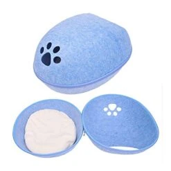 YangYan Pet Cat Bed Cave Sleeping House Nest Kennel Felt Cloth Zipper Pet Cat Basket Egg Shape Pet Bed Mat Cushion For Cats Small Dogs (Color : H, Size : 47x28x25cm) -Greenies Pet Store 414Ln5t6edL
