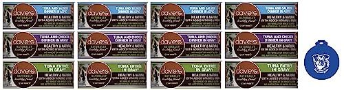 Dave's Pet Food Grain Free Cat Food Variety Bundle: (4) Tuna & Salmon In Aspic, (4) Tuna In Gravy And (4) Tuna & Chicken In Gravy (12 Cans Total, 2.8 Ounces Each) Plus Silicone Lid 3 Dave's Pet Food Grain Free Cat Food Variety Bundle: (4) Tuna & Salmon In Aspic, (4) Tuna In Gravy And (4) Tuna & Chicken In Gravy (12 Cans Total, 2.8 Ounces Each) Plus Silicone Lid