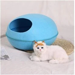 YangYan Pet Cat Bed Cave Sleeping House Nest Kennel Felt Cloth Zipper Pet Cat Basket Egg Shape Pet Bed Mat Cushion For Cats Small Dogs (Color : H, Size : 47x28x25cm) -Greenies Pet Store 416sUSwmn2L. AC 1