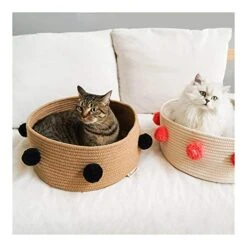 YangYan Woven Cat Litter Four Seasons Universal Cat Cat Bed Cat House Small Dog Kennel Pet Supplies (Color : A) -Greenies Pet Store 417pkTB99tL