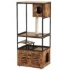 Lamerge Large Cat Litter Box Furniture, Cat Tree Tower With Scratching Post And Cat House Condo, Wooden Cat Cabinet With Doors And Cat Feeding Bowl, Rustic Brown -Greenies Pet Store 418CtyFCMdL