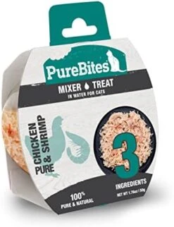 PureBites Wet Mixers | Chicken & Shrimp | Only 3 Ingredients | Single Tray (Packaging May Vary) -Greenies Pet Store 418UvNBa6uL. AC