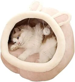 JENPECH Cat Bed Cave For Indoor Cats - Soft Cute Small Cat Bed Warm Pet Basket Kitten Lounger Cushion For Home - Small Pet Bed That Serves As A Cat Cave, Cat Condo -Greenies Pet Store 41AoxUBe5S. AC