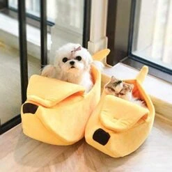 JENPECH Creative Banana Shape Pet Dog Cats Nest - Soft Winter Puppy Kitten Warm House Bed - Comfortable Cat House For Indoor Cats 10 JENPECH Creative Banana Shape Pet Dog Cats Nest - Soft Winter Puppy Kitten Warm House Bed - Comfortable Cat House For Indoor Cats -Greenies Pet Store 41BZIDJWksL