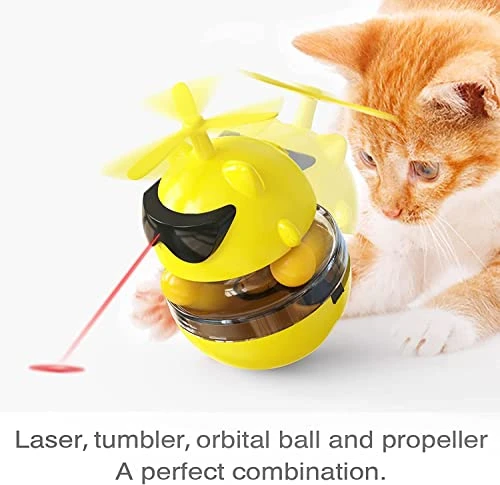 PUINGREN Cat Food Tumbler Toys Cat Food Dispenser Cat Treat Toys Cat Food Balance Ball,Cat Food Puzzle Feeder For Indoor Cats InteractiveToy Gift For Kitten/Dogs-USB Charging Cat Toys(Yellow) 8 PUINGREN Cat Food Tumbler Toys Cat Food Dispenser Cat Treat Toys Cat Food Balance Ball,Cat Food Puzzle Feeder For Indoor Cats InteractiveToy Gift For Kitten/Dogs-USB Charging Cat Toys(Yellow) - Image 6