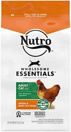NUTRO WHOLESOME ESSENTIALS Natural Dry Cat Food, Adult Cat Chicken & Brown Rice Recipe Cat Kibble, 5 Lb. Bag -Greenies Pet Store 41D9su3s9nL. AC
