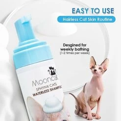Mooncat Waterless Cat Shampoo, Licking Safe Dry Shampoo For Sphynx Cats, No Rinse Foam Cat Bath, Grooming For Cat, Kitten Sensitive Skin, Paraben Free, Oil Control, PH Balanced (5 Oz) Shampoo ONLY -Greenies Pet Store 41DUIIcAycL