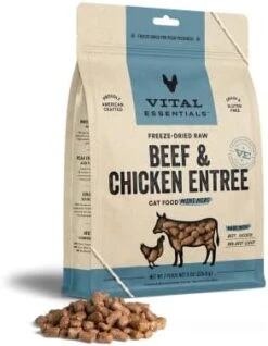 Vital Essentials Freeze Dried Cat Food, Beef & Chicken Mini Nibs 8 Oz -Greenies Pet Store 41EZBtKU KL. AC