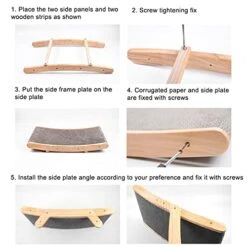 JYDQM Wooden Cats Corrugated Paper Cats Scratcher Sofa Bed In 1 Pet Toys For Cats Training Grinding Claw Cats Scratch Board (Color : A) -Greenies Pet Store 41FjQND4bwL