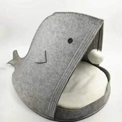 Cute Pet Bed Shark Shaped Cat Cave House Decorative Comfy Pet Nest Soft Small Animal Felt House -Greenies Pet Store 41HH32cEWOL. AC