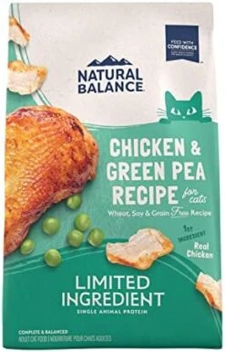 Natural Balance Limited Ingredient Adult Grain-Free Dry Cat Food, Green Pea & Chicken Recipe, 10 Pound (Pack Of 1) -Greenies Pet Store 41Hl0QyDeUL. AC