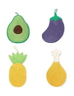Cat Scratch Pad Cat Scratchers Handmade Scratch Board With Hanging Rope Home Decor Cat Scratcher Mat Cute Food Shaped Cats Scratching Playing (Color : Eggplant) -Greenies Pet Store 41HnP7Y6VdL 1