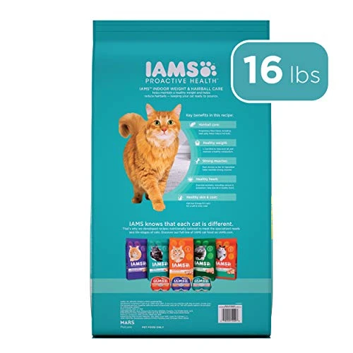 IAMS PROACTIVE HEALTH Adult Indoor Weight Control & Hairball Care Dry Cat Food With Chicken & Turkey Cat Kibble, 16 Lb. Bag 4 IAMS PROACTIVE HEALTH Adult Indoor Weight Control & Hairball Care Dry Cat Food With Chicken & Turkey Cat Kibble, 16 Lb. Bag - Image 2