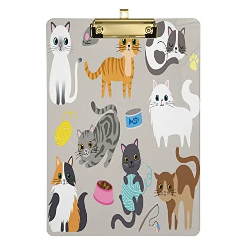 Cute Kitty Cat With Cat Breeds Toys And Food Plastic Clipboard Lovely Cat Kitchen Clipboards Low Profile Clip Boards For Students Office Man Woman Kids Standard A4 Letter Size 12.5x9 Inch Silver 3 Cute Kitty Cat With Cat Breeds Toys And Food Plastic Clipboard Lovely Cat Kitchen Clipboards Low Profile Clip Boards For Students Office Man Woman Kids Standard A4 Letter Size 12.5x9 Inch Silver