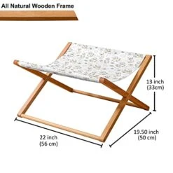 Lunarable Sketch Pet Hammock, Kitties Above The Puffy Clouds Dreaming Of Fish Domestic Pets Craving Food, Bed For Kittens Canopy With Durable Wooden Frame, 22" X 19 1/2" X 13", Multicolor