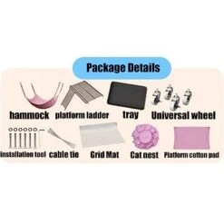 Cat Enclosures For Outside Universal Wheels Easy To Move, Designed From Metal Durable Suitable For Cats, Dogs, Rabbits, Blue/Pink (Color : Blue, Size : 78 * 55 * 107cm) -Greenies Pet Store 41KtMw35leL