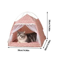 SPEESY Cat Bed Mats, Pet Tent Bed For Cat House Cozy Pet Products Accessories Nest Comfy Calming Cat Beds For Small Dogs Tent Hammock Pets Supplies (Color : Q) -Greenies Pet Store 41NHQcHbLjL