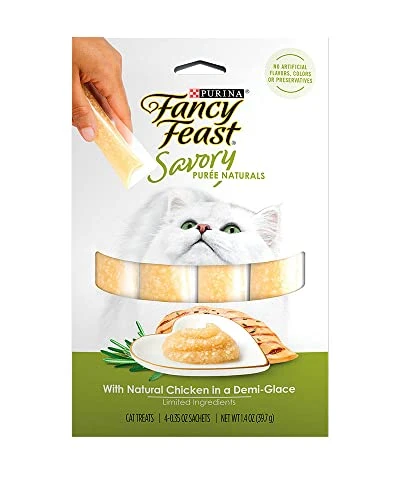 Shadowlish Fancy Feast Savory Purée Naturals In A Demi-Glace - Cat Treats Bundle With A Bonus Shadowlish Reusable Container Of Catnip 4 Shadowlish Fancy Feast Savory Purée Naturals In A Demi-Glace - Cat Treats Bundle With A Bonus Shadowlish Reusable Container Of Catnip - Image 2