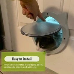 YALIYA Cat Door Locking Cat Door For Interior & Exterior Doors Interior Cat Flap For Pets Pet Doors For Cat Easy Installation -Greenies Pet Store 41OEAiAhtoL