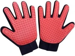 YangYan Cat Grooming Gloves Dog Hair Remover Gentle Deshedding Brush Comb Tool Pet Massage Mitt With Enhanced Long/Short Fur (Color : Red Pair, Size : One Size) -Greenies Pet Store 41OUtSOeE0L. AC