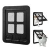 Cat Screen Door, Bautizadod Inside Opening 9.45 * 7.48 Inches Pet Door For Screen Door, Pet Door Magnetic Baffle, Automatic Adjustable Lockable Black Door For Puppy Dog And Cat Door, Easy To Install. -Greenies Pet Store 41PK4hGKnYL