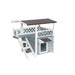 ACQUIRE Cat House For Outdoor Cats Weatherproof With Escape Door For Outdoor Backyard Gardens