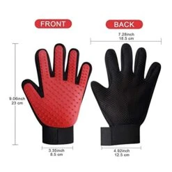 YangYan Cat Grooming Gloves Dog Hair Remover Gentle Deshedding Brush Comb Tool Pet Massage Mitt With Enhanced Long/Short Fur (Color : Red Pair, Size : One Size) -Greenies Pet Store 41RISaXST3L