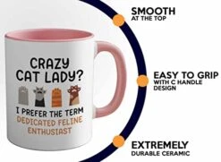 Bubble Hugs Cat Owner 2Tone Pink Mug 11oz - Dedicated Feline - Cat Women Fun Cat Parents Stuff Lady Paws Pet Dad Gifts -Greenies Pet Store 41TBTCRkyPL