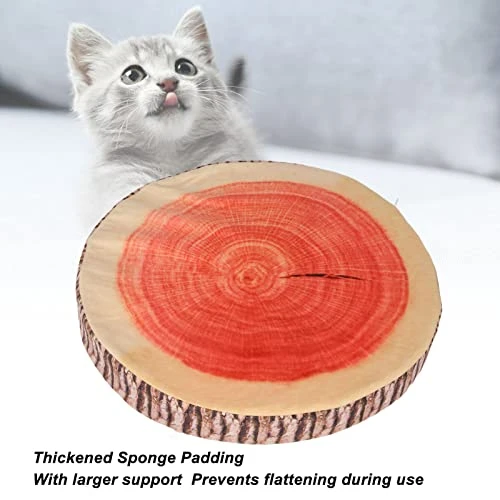 HEEPDD Cat Cushion Bed Round Soft Warm Removable Cover Lifelike Stump Shape Kitten Sleeping Bed For Pu 5 HEEPDD Cat Cushion Bed Round Soft Warm Removable Cover Lifelike Stump Shape Kitten Sleeping Bed For Pu - Image 3
