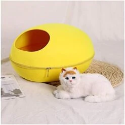 YangYan Pet Cat Bed Cave Sleeping House Nest Kennel Felt Cloth Zipper Pet Cat Basket Egg Shape Pet Bed Mat Cushion For Cats Small Dogs (Color : H, Size : 47x28x25cm) -Greenies Pet Store 41V 8wI5ZDL. AC