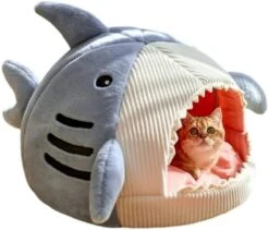 Enclosed Warm Cat Bed For Portable Pet Beds Sweet Kittens Basket Cushion Cat Pillow Mat Tent Puppy Nest Cave (Medium,Blue) 14 Enclosed Warm Cat Bed For Portable Pet Beds Sweet Kittens Basket Cushion Cat Pillow Mat Tent Puppy Nest Cave (Medium,Blue) -Greenies Pet Store 41V8uL1AsKL. AC