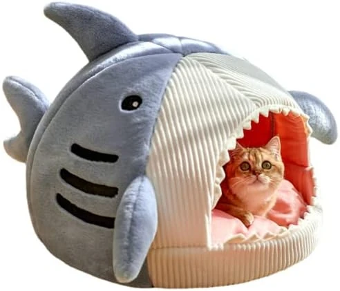 Enclosed Warm Cat Bed For Portable Pet Beds Sweet Kittens Basket Cushion Cat Pillow Mat Tent Puppy Nest Cave (Medium,Blue) 8 Enclosed Warm Cat Bed For Portable Pet Beds Sweet Kittens Basket Cushion Cat Pillow Mat Tent Puppy Nest Cave (Medium,Blue) - Image 6