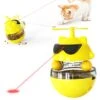 PUINGREN Cat Food Tumbler Toys Cat Food Dispenser Cat Treat Toys Cat Food Balance Ball,Cat Food Puzzle Feeder For Indoor Cats InteractiveToy Gift For Kitten/Dogs-USB Charging Cat Toys(Yellow) -Greenies Pet Store 41WjzONfKfS