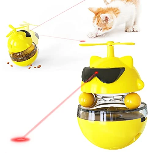 PUINGREN Cat Food Tumbler Toys Cat Food Dispenser Cat Treat Toys Cat Food Balance Ball,Cat Food Puzzle Feeder For Indoor Cats InteractiveToy Gift For Kitten/Dogs-USB Charging Cat Toys(Yellow) 3 PUINGREN Cat Food Tumbler Toys Cat Food Dispenser Cat Treat Toys Cat Food Balance Ball,Cat Food Puzzle Feeder For Indoor Cats InteractiveToy Gift For Kitten/Dogs-USB Charging Cat Toys(Yellow)