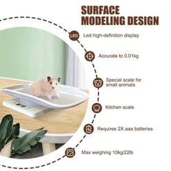 Digital Pet Scale, Cat Scale, Small Animal Weight Scale Portable Electronic LED Scales(Max. 22 Lbs), Multifunction Kitchen Scale For Weighing Puppy/Kitten/Hamster/Hedgehog/Tortoise/Food -Greenies Pet Store 41X2NLVQsjL