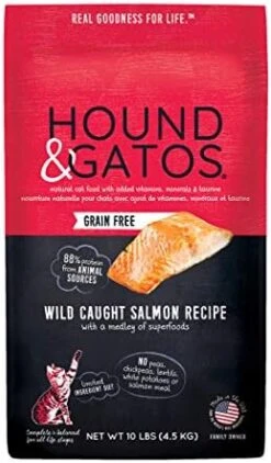 Hound & Gatos Dry Cat Food, Wild Caught Salmon Recipe, 2 Lb Bag -Greenies Pet Store 41XUjtOBFsL. AC