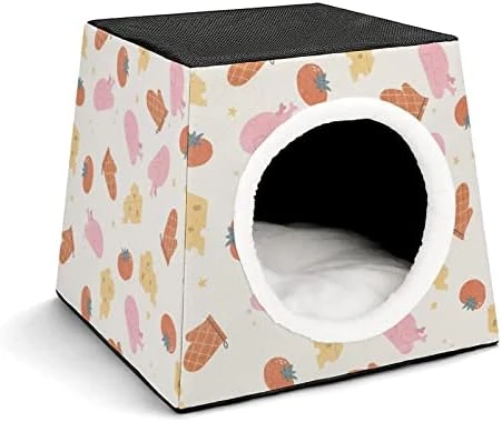 Indoor Cat House Cat Bed Cat Sofa Printed Cat Cube With Small Pillow For Kitty Small Dogs Food Chicken Glove 14 Indoor Cat House Cat Bed Cat Sofa Printed Cat Cube With Small Pillow For Kitty Small Dogs Food Chicken Glove - Image 12