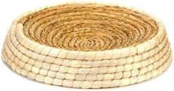 YangYan Pet Straw Braided Bed Puppy Kennel Cat Nest Kitten Scratching Sleeping Mat Pets House Cats Grinding Claw Cushion Pad (Color Show, Size : Diameter 40cm) -Greenies Pet Store 41Y76ssGpL. AC 1